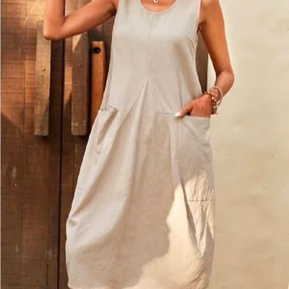 Sleeveless Beige Dress
